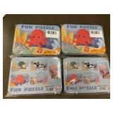 Fun Puzzle Ocean Life Tin Puzzle (Lot of 4)