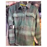 Size Small- ski doo woman’s plaid over shirt Green $95 Retail