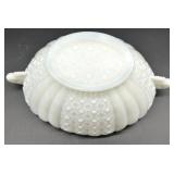 Vintage Fenton Daisy & Button Milk Glass Candelabra Pair with Bowl, Vase and Shoe