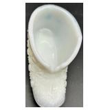 Vintage Fenton Daisy & Button Milk Glass Candelabra Pair with Bowl, Vase and Shoe