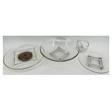 Vintage Cambridge Clear Glass Bowls, Lazy Susan and Footed Dish