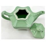 Hall Connie Pattern Teapots - Vintage Mint Green Ceramic Pair