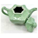 Hall Connie Pattern Teapots - Vintage Mint Green Ceramic Pair