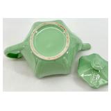 Hall Connie Pattern Teapots - Vintage Mint Green Ceramic Pair
