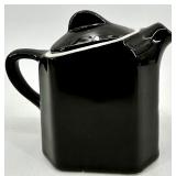 Vintage Hall Pottery- Black Glaze Teapots, Creamer and 3 bowls