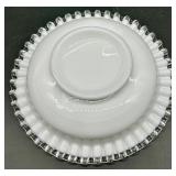 Vintage Fenton Silver Crest Glass Divided Dishes - Ruffled Edge