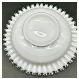 Vintage Fenton Silver Crest Glass Divided Dishes - Ruffled Edge