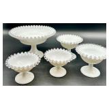 Vintage Fenton Glass - Silver Crest Pattern Compotes