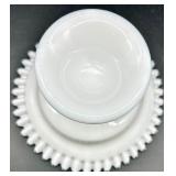 Vintage Fenton Glass - Silver Crest Pattern Compotes