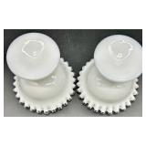 Vintage Fenton Glass - Silver Crest Pattern Compotes