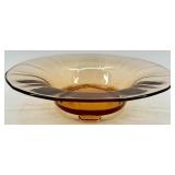 Vintage Footed Amber Glass Bowl Centerpiece