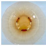 Vintage Footed Amber Glass Bowl Centerpiece