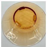 Vintage Footed Amber Glass Bowl Centerpiece