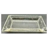 Vintage Glassware Set including Twisted-Stem Candlesticks, Hex Leaf Dish, Tumbler and More