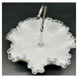 Vintage Fenton Silver Crest Glass Ruffled Edge Dishes - QTY 5