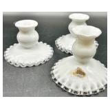 Vintage Fenton Silver Crest Glass Ruffled Edge Dishes - QTY 5