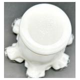 Vintage Fenton Milk Glass Silver Crest