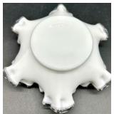 Vintage Fenton Milk Glass Silver Crest