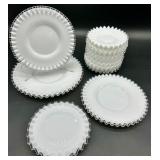 Vintage Fenton Glass - Silver Crest Pattern - Saucers and Plates