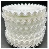 Vintage Fenton Glass - Silver Crest Pattern - Saucers and Plates