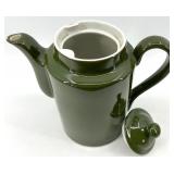 Vintage Hall China Olive Green Teapot Set - Made in USA