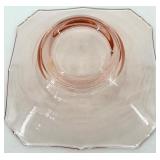 Vintage Pink Depression Glass Octagonal Bowl and plates