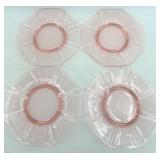 Vintage Pink Depression Glass Octagonal Bowl and plates
