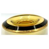 Vintage Cambridge Console Bowl and Amber Czech Candlewick Divided Relish Dish