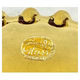 Vintage Cambridge Console Bowl and Amber Czech Candlewick Divided Relish Dish