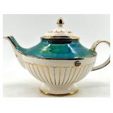 Vintage Arthur Wood Teapot Turquoise Glaze & Hall White Teapot