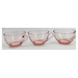 Vintage Pink Depression Glassware Set - Cups & Saucers, Bowls, Plates & Goblets