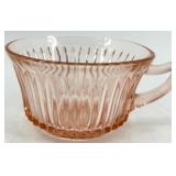 Vintage Pink Depression Glassware Set - Cups & Saucers, Bowls, Plates & Goblets