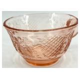 Vintage Pink Depression Glassware Set - Cups & Saucers, Bowls, Plates & Goblets