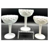 Vintage Fostoria Wistar Milk Glass Compotes, Sugar, Creamer, and More