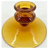 Amber Glass Starburst Edge Dishes & Candlesticks Set - 8-Piece Amber Glass including Indiana