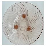 Vintage Pink Depression Glass Serving Peices