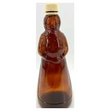 Mrs Butterworth Syrup Bottles - Vintage Amber Glass - QTY 2