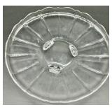 Vintage Crystal Glass Centerpiece Set including Heisey - 3-Piece Footed Dishes with Leaf & Crown Etching