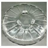 Vintage Crystal Glass Centerpiece Set including Heisey - 3-Piece Footed Dishes with Leaf & Crown Etching