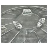 Vintage Crystal Glass Centerpiece Set including Heisey - 3-Piece Footed Dishes with Leaf & Crown Etching