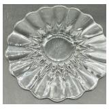 Vintage Crystal Glass Centerpiece Set including Heisey - 3-Piece Footed Dishes with Leaf & Crown Etching