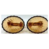 Vintage Assorted Amber Glass Candlesticks - 4 Pair