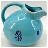 Vintage Cronin Pottery - Blue Tulip Pattern 3-Piece Set: Pitcher, Creamer & Lidded Sugar Bowl