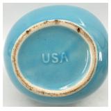 Vintage Cronin Pottery - Blue Tulip Pattern 3-Piece Set: Pitcher, Creamer & Lidded Sugar Bowl