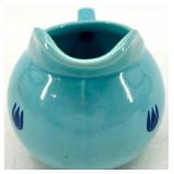 Vintage Cronin Pottery - Blue Tulip Pattern 3-Piece Set: Pitcher, Creamer & Lidded Sugar Bowl