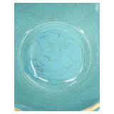 Vintage Cronin Pottery Blue Tulip Pattern Turquoise Lidded Pot Set