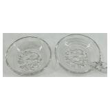 Vintage Jeanette Daisy Pattern Clear Glass Bowls and Candlestick Holders