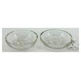 Vintage Jeanette Daisy Pattern Clear Glass Bowls and Candlestick Holders