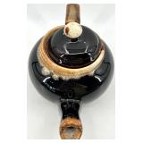 Vintage Assortment of Three Teapots - Black & Brown Glazes, Made in Japan