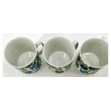 Vintage Flower Garden Japan Teapot & 3 Mugs Set